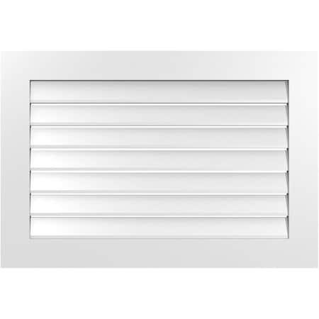 Ekena Millwork Vertical Surface Mount PVC Gable Vent: Functional, w/ 3-1/2"W x 1"P Standard Frame, 38"W x 26"H GVPVE38X2601SF